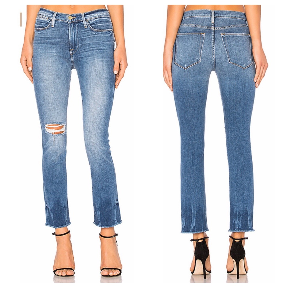 FRAME Le High Straight Fade Jeans in Merriweather